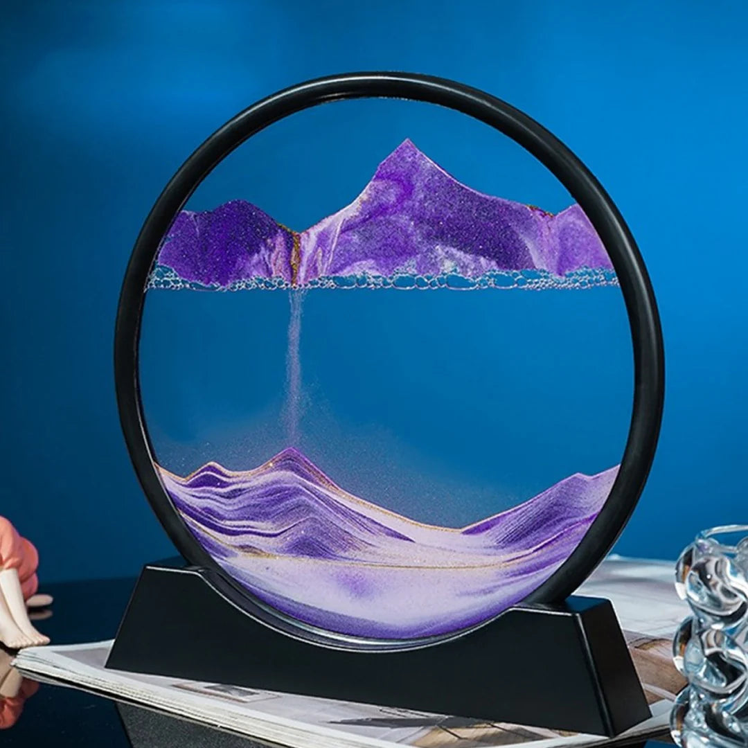 3d Moving Sand Mountain With Metal Stand – Showpiece – Home Decoration
