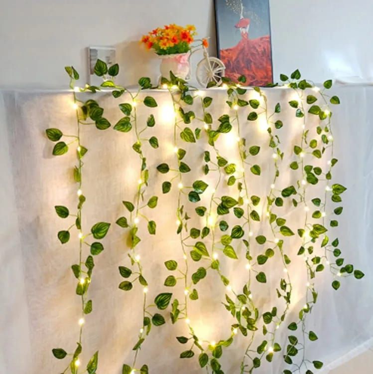 Luminous Elegance: 10-Foot Fairy Light & 7.5-Foot Artificial Leaves - Premium Quality for Indoor and Outdoor Décor - Perfect for Room, Party, and Beyond