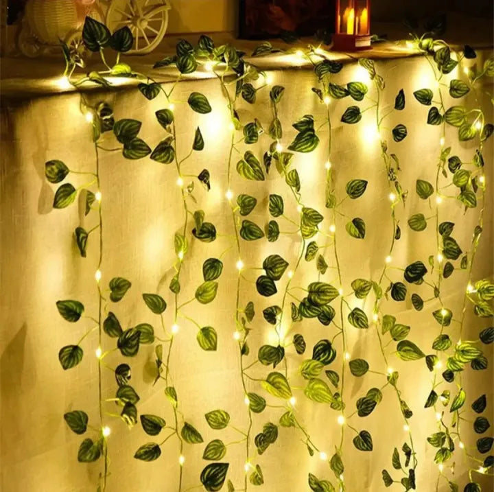 Luminous Elegance: 10-Foot Fairy Light & 7.5-Foot Artificial Leaves - Premium Quality for Indoor and Outdoor Décor - Perfect for Room, Party, and Beyond