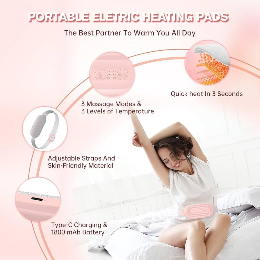 Digital Period Pad Heating And Vibrating For Healing Period Cramps – Women’s Care Pin Relief With 3 Heat Levels And 4 Mode