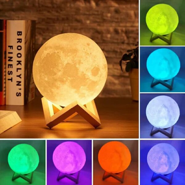 Led Moon Ball Lamp – 3d Printed Lunar Lamp Colorful Night Light