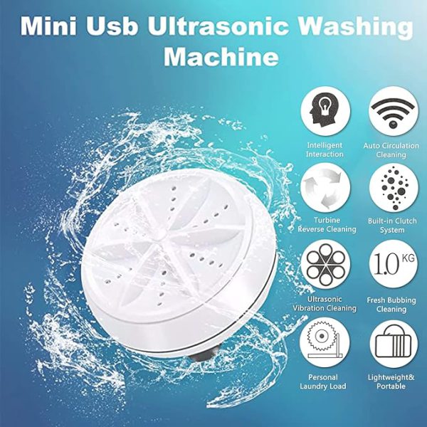 PORTABLE USB ULTRASONIC TURBINE LAUNDRY WASHING MACHINE