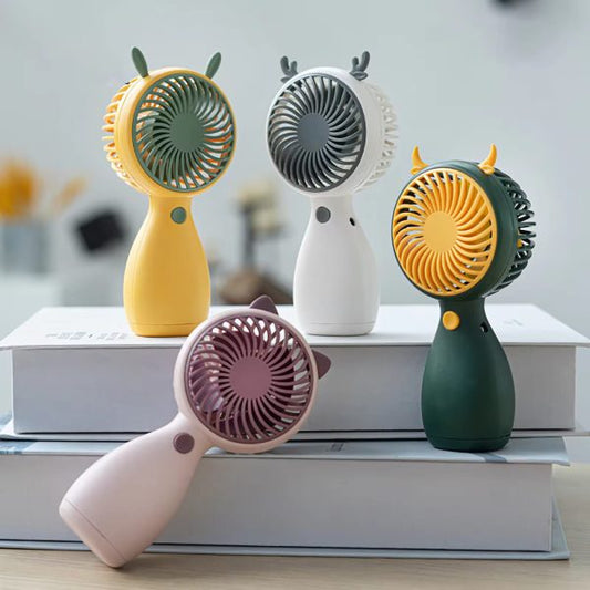 Small Handheld Student Fan Portable Mini Desktop Fan With Usb Charging Outdoors | Mini Cartoon Fan