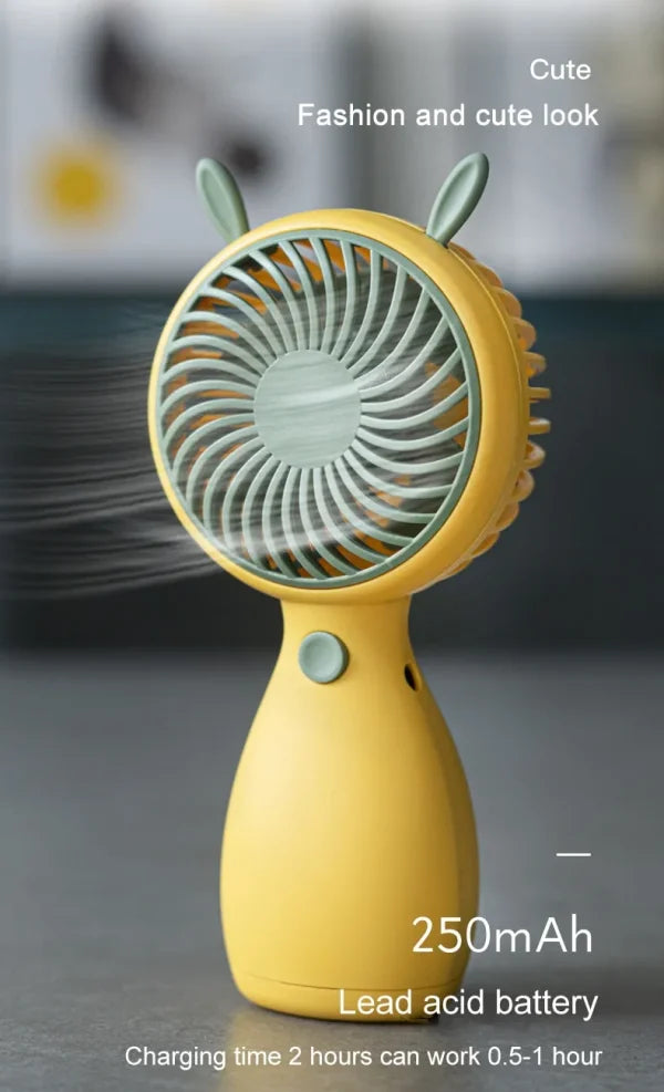 Small Handheld Student Fan Portable Mini Desktop Fan With Usb Charging Outdoors | Mini Cartoon Fan